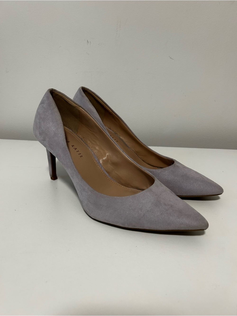 Kelly & Katie Dusty Lavender Suede Pointed-Toe Pumps